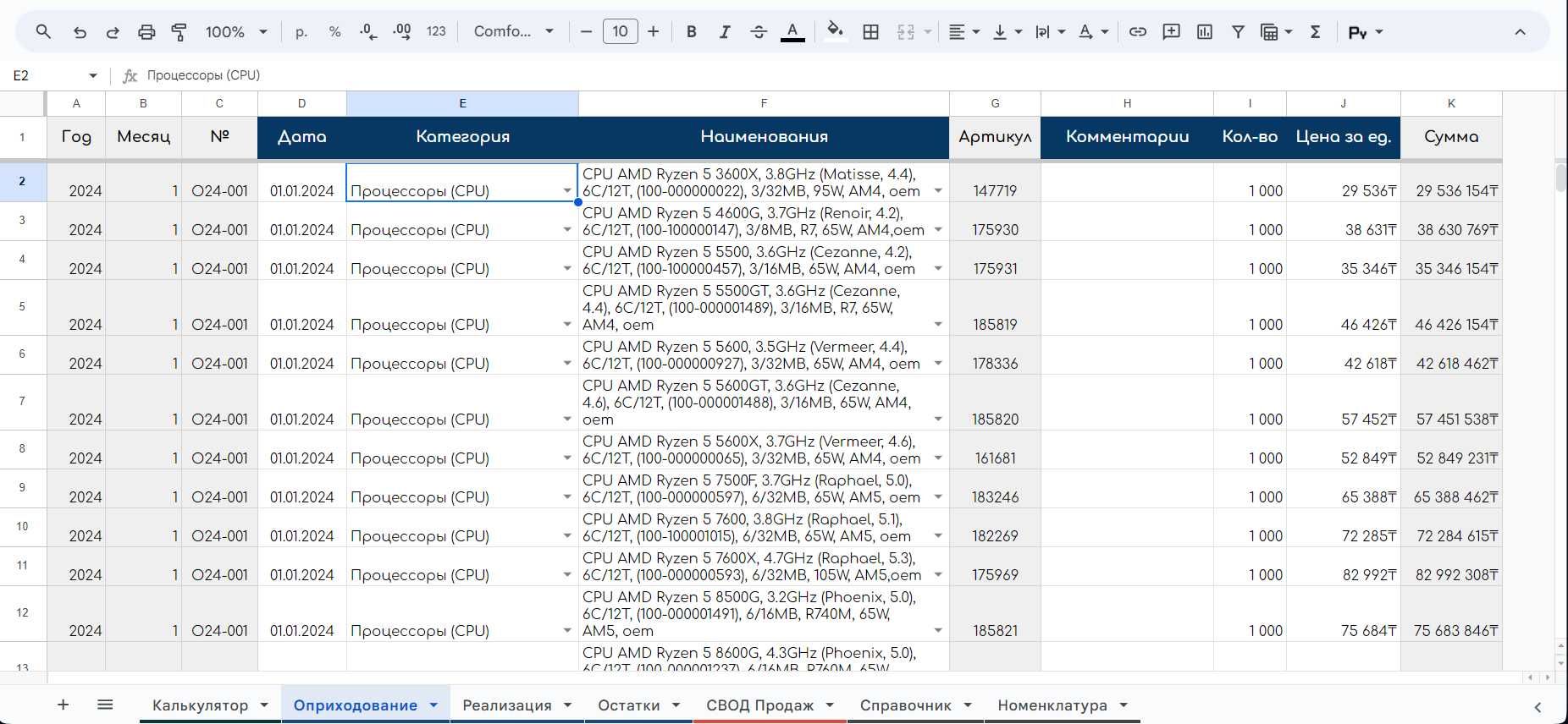 Создам Excel и Google таблицы / Управленческий учёт