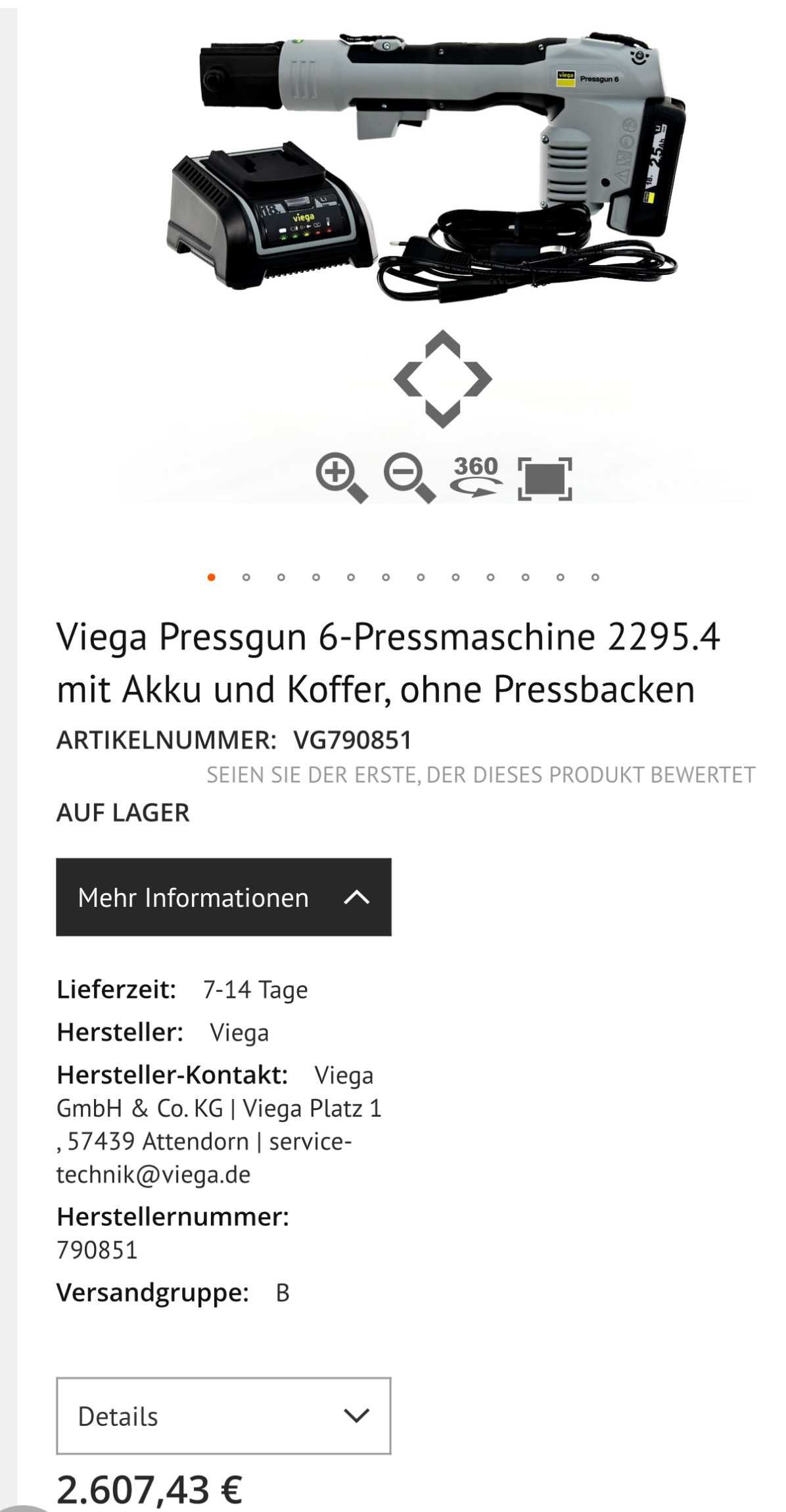Viega Pressgun 6 - Нова акумулаторна преса за тръби