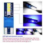 Becuri led T10 W5W Dual color ( albastru si alb ) 12V  set de 2 bucati