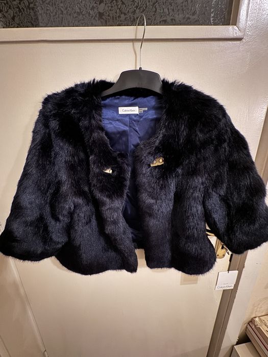 Haină Blană Calvin Klein bleumarin, scurta, marimea M