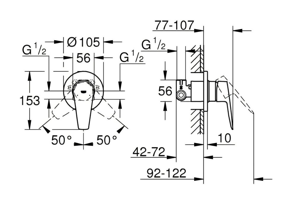Комплект смесител със санитарен душ Grohe
