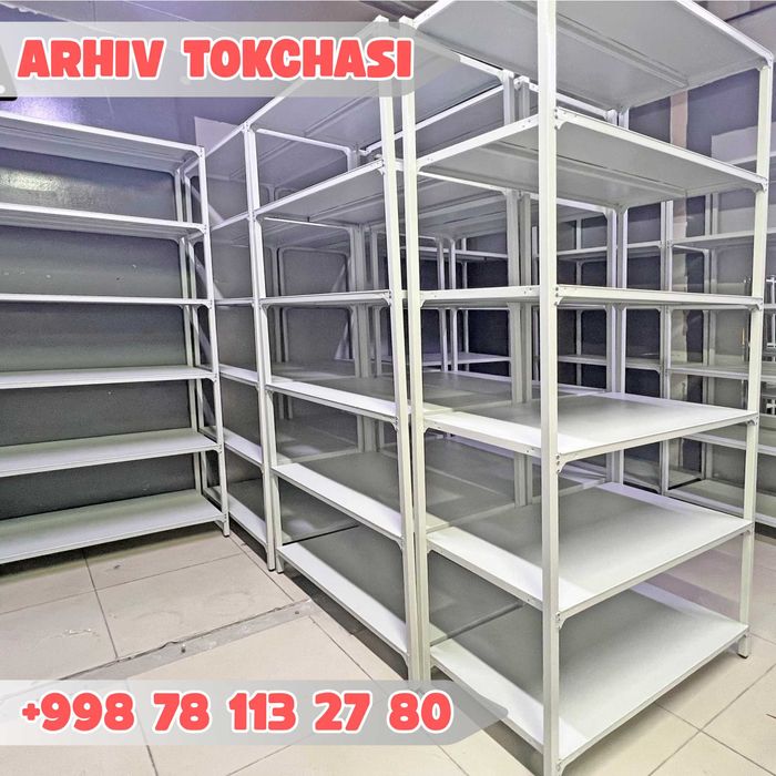 Polkaly stellaj, arxiv tokchasi Акция, метал архивный стеллаж