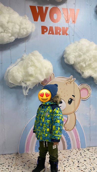 Детский зимный куртка с комбинезоном