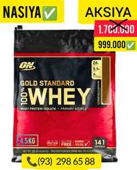Whey Gold Standard 4.5 kg protein USA Nasiya bor