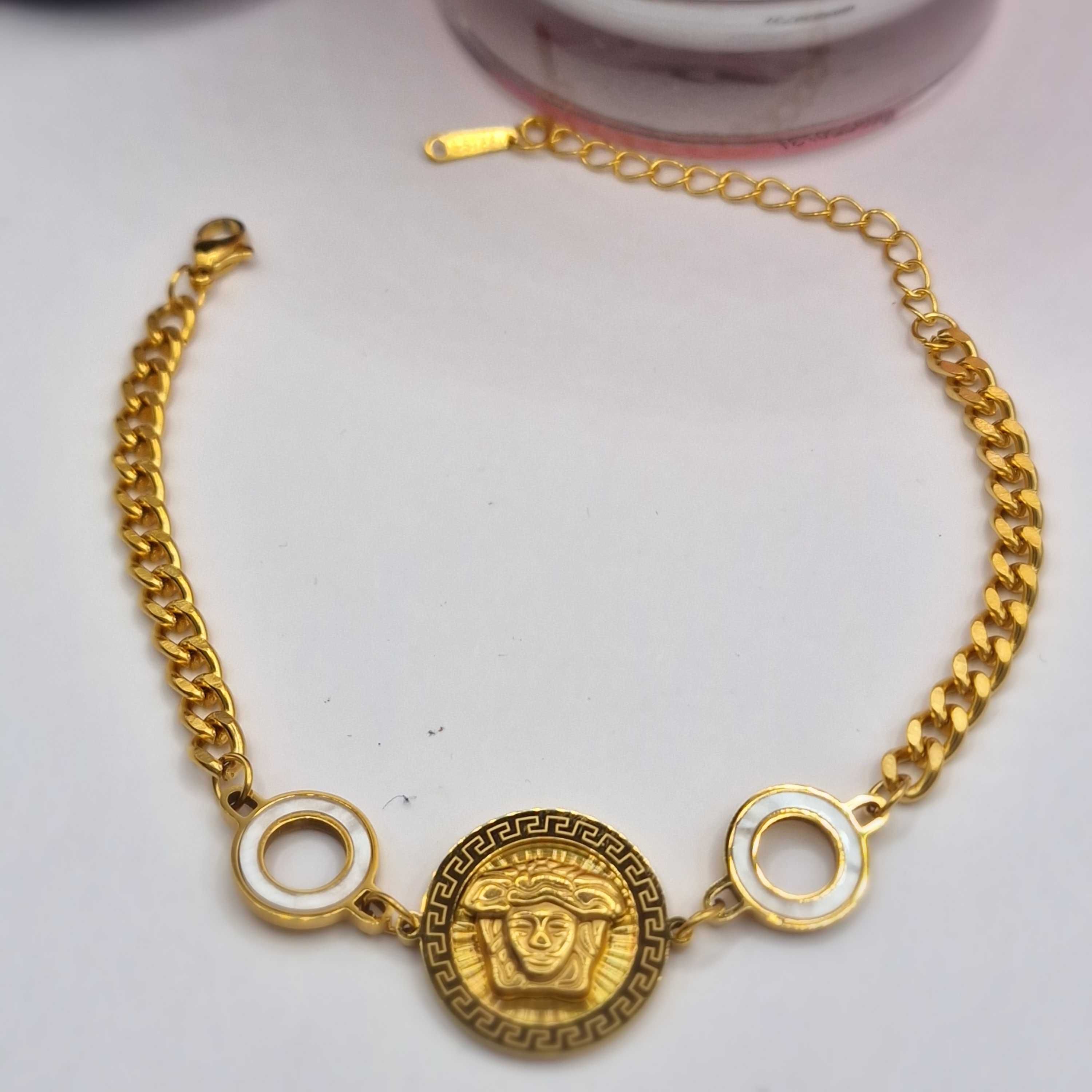 ПРОМО!! Гривна Versace от медицинска стомана с 18к златно покритие