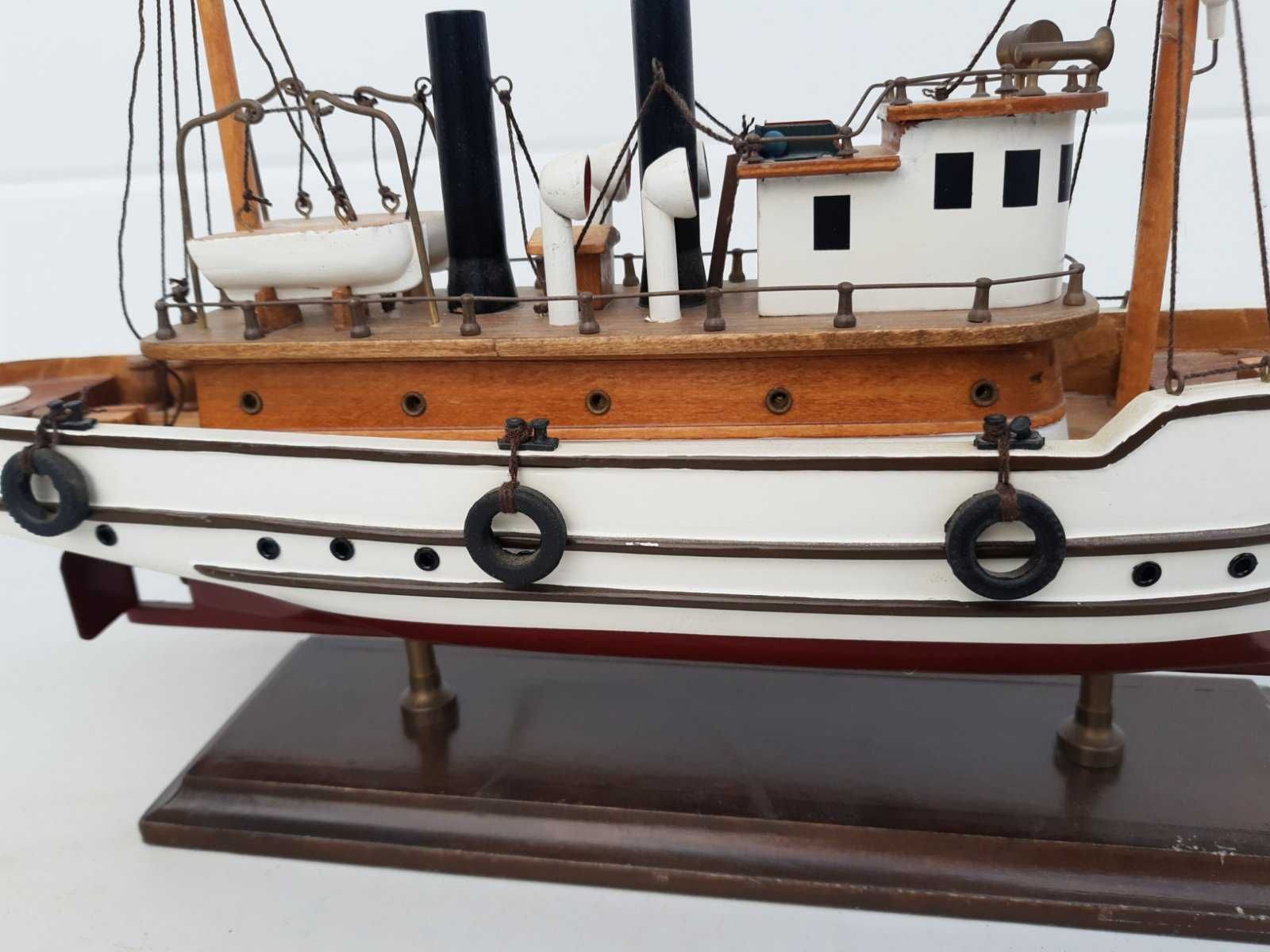 Уникален голям детайлен дървен макет на параход Кораб. Внос Холандия