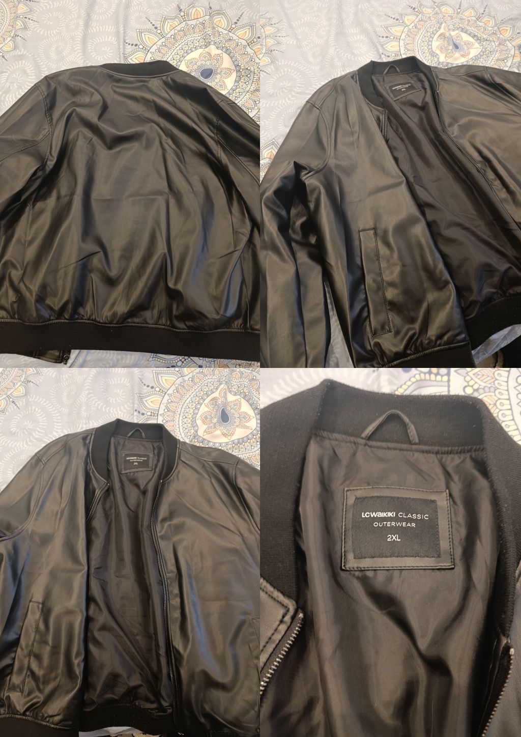 Geacă imitație piele LC Waikiki, mărime XXL, negru.