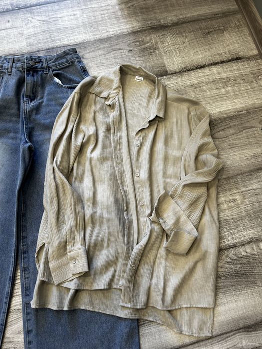 Лот дънки с широк крачол и риза