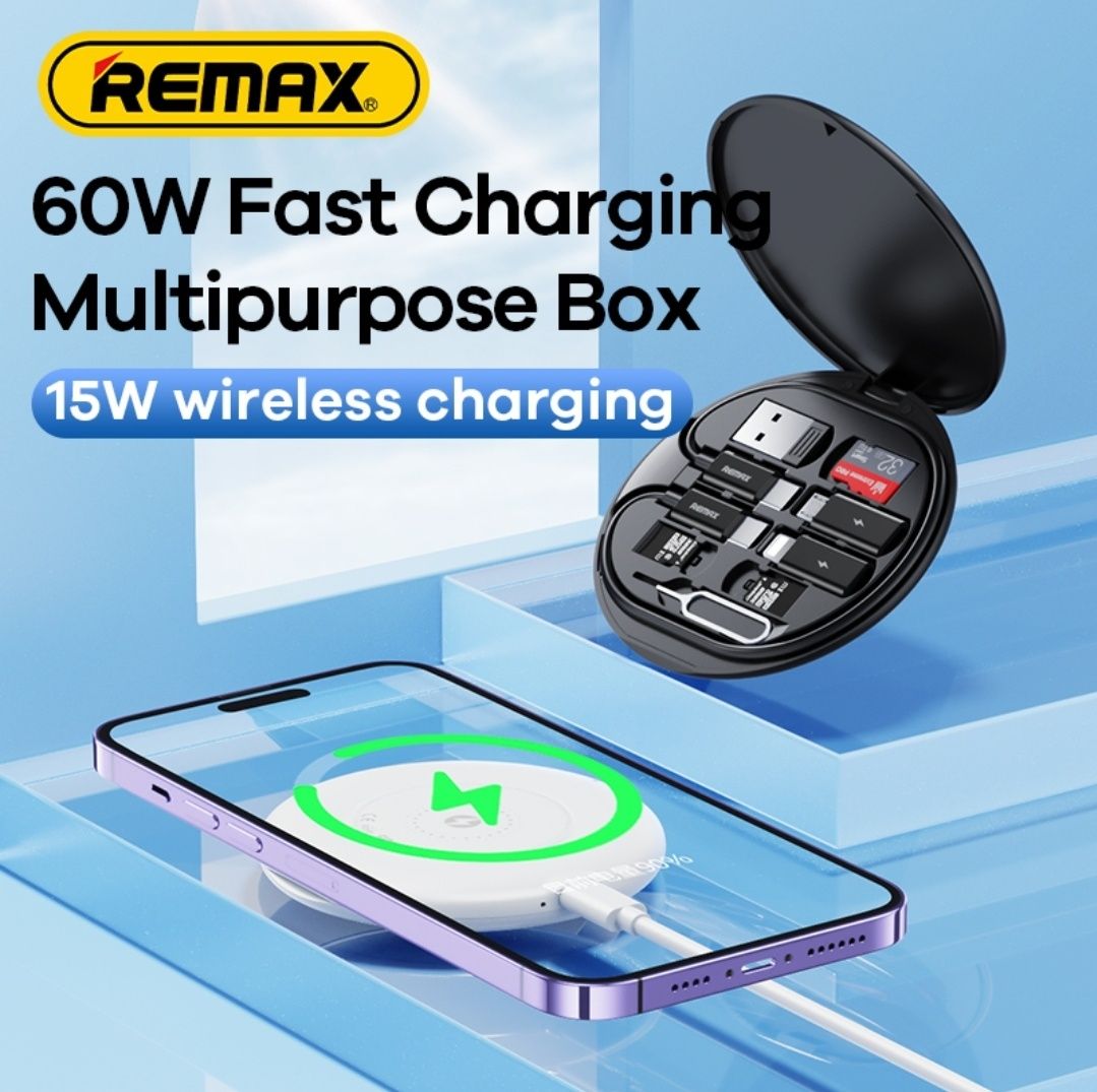 Remax RP-W80 Wireless Charger 15W Multifunctional Data Cable Set 60W