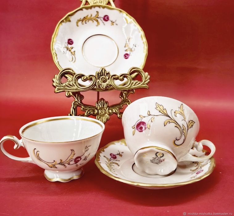 Оригинал: тончайший изысканный (раритет)Райхенбах, кофейный сервиз,ГДР