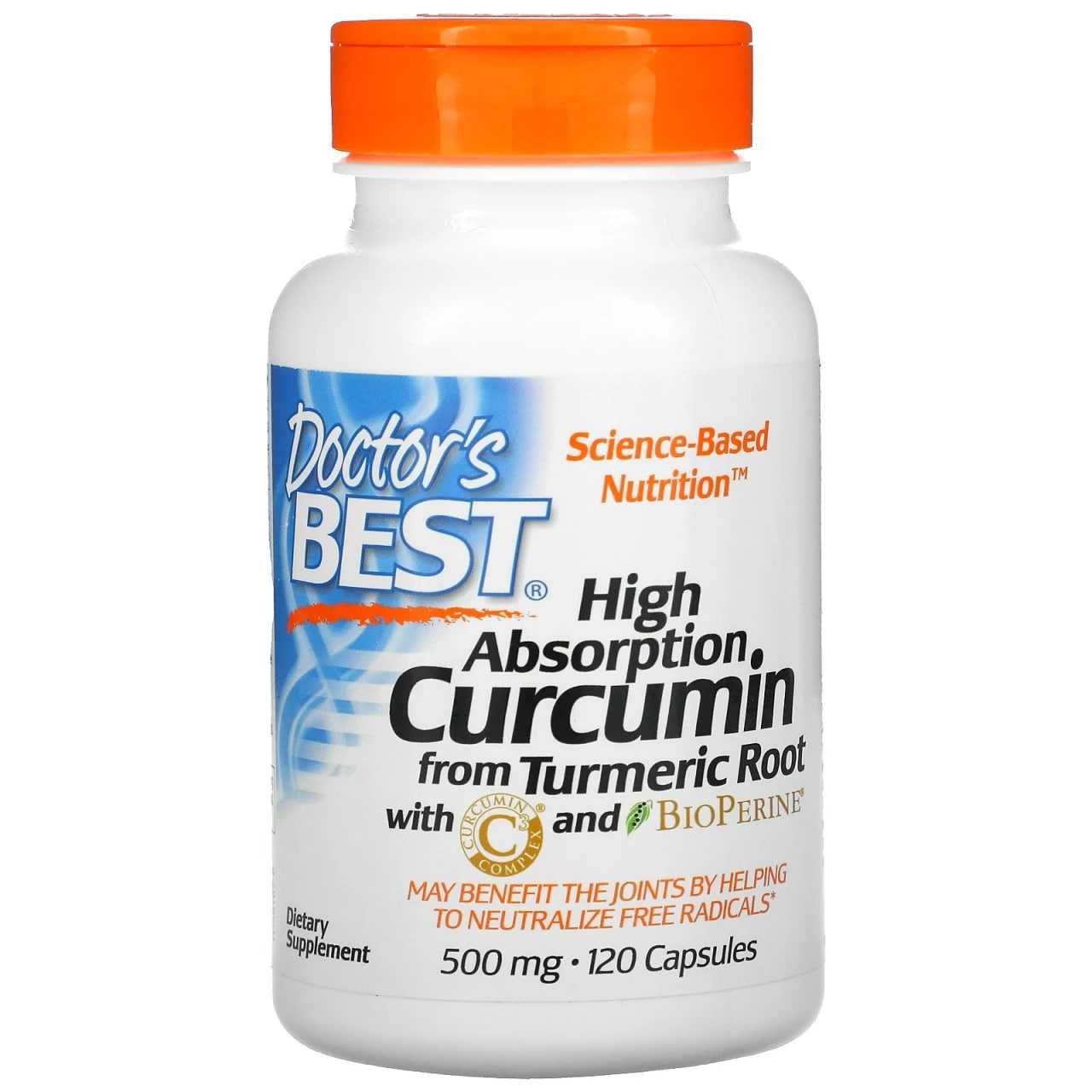 Doctor's Best, куркумин 500 мг. Curcumin, kurkumin