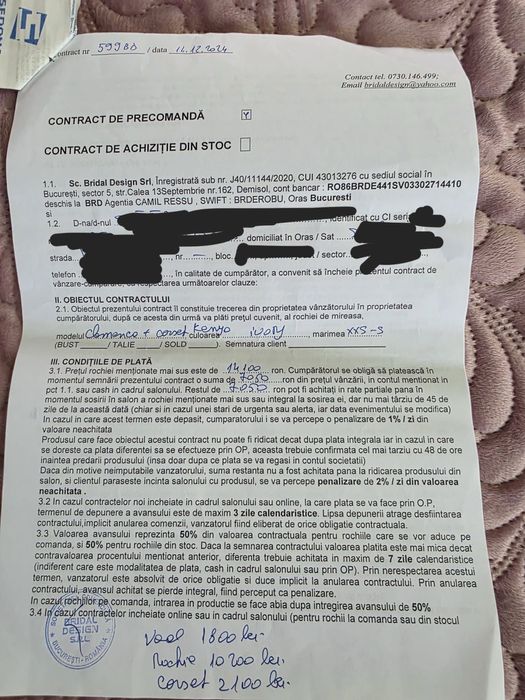 Vand rochie de mireasa