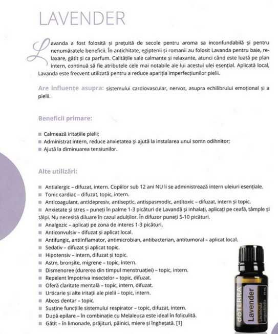 Ulei esential Lavanda doTERRA 15 ml