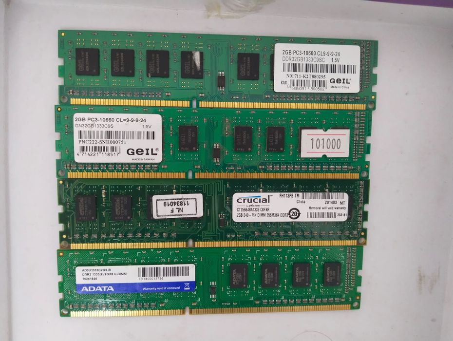 ОЗУ разных объема памяти