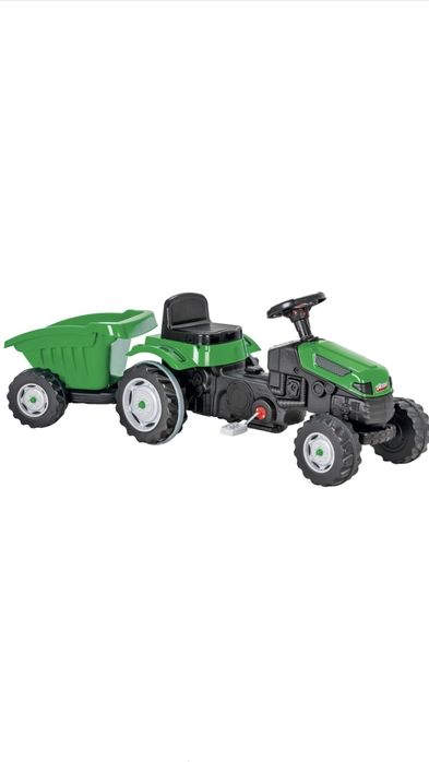 Tractor cu pedale si remorca pentru copii Pilsan, verde