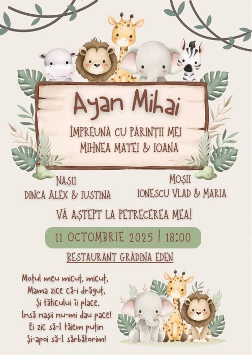 Invitație digitală personalizată