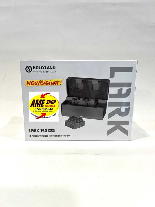 Kit wireless Hollyland Lark 150 Duo(2 microfoane), NOU/Sigilat!