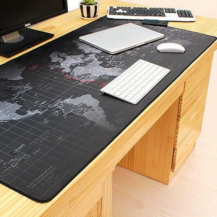 Голяма подложка за бюро с апликация карта на света, 30x80 см, 3 мм