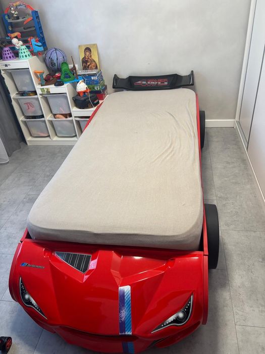 Vand pat masinuta copii 90x200
