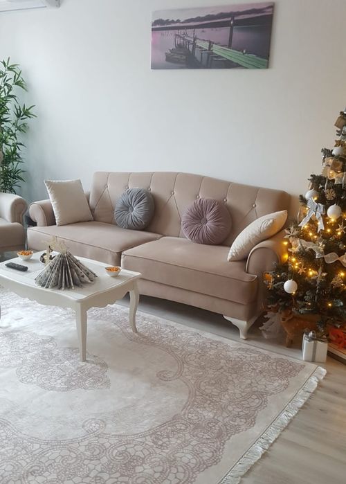 Set canapea si 2 fotolii tapițate catifea