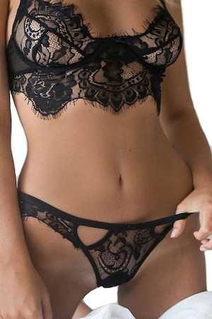 Set lenjerie intima dantela , Negru, NOU.
