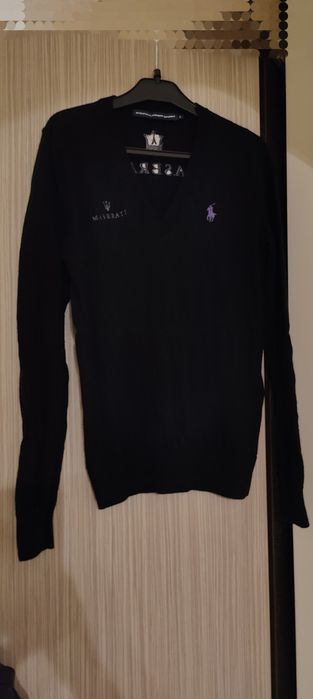 Ralph Lauren Sport Maserati pulover 100% lână merinos măr. S
