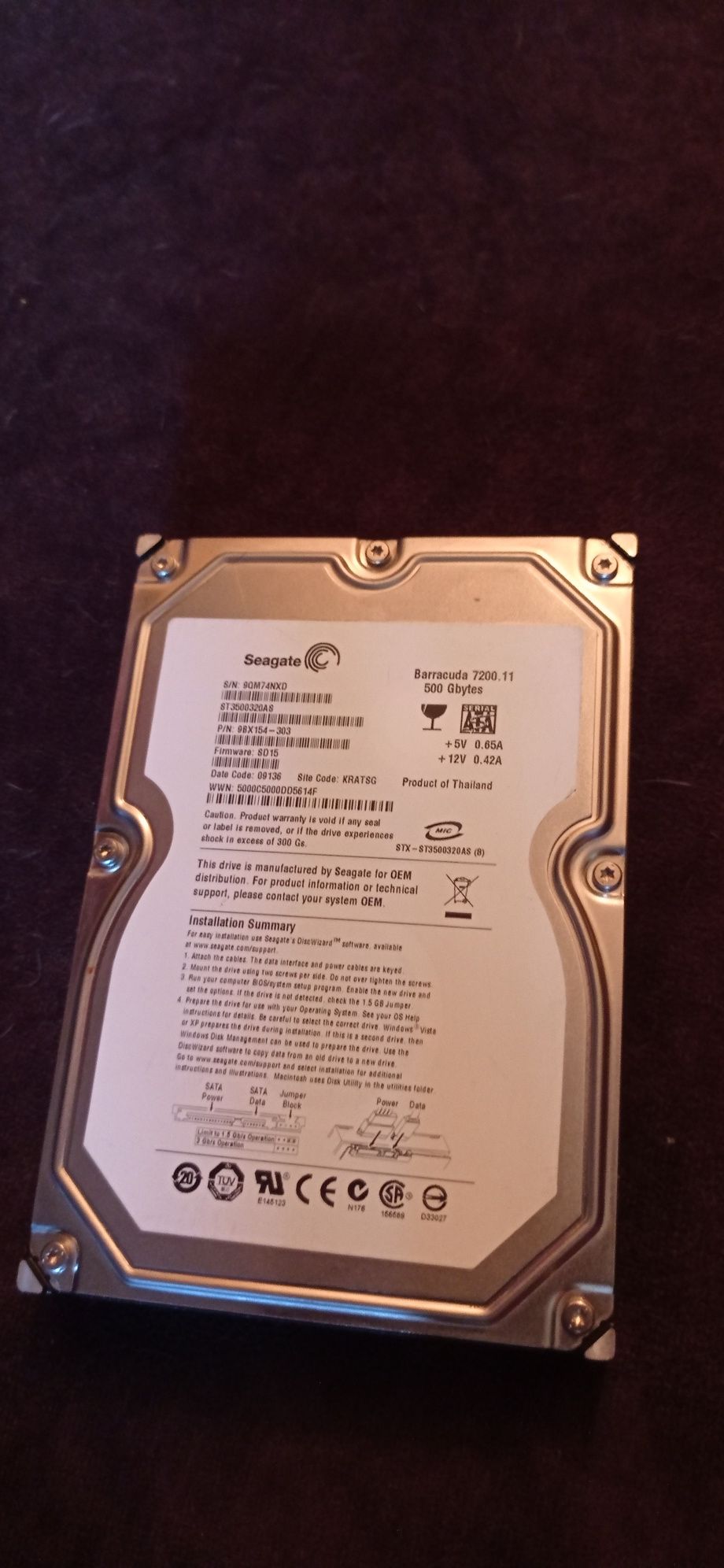 Жёсткий диск Seagate 500 гб