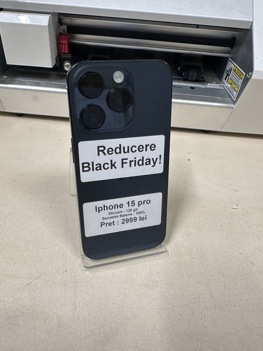Iphone 15 pro / 128 gb / 100% baterie / folie sticla cadou