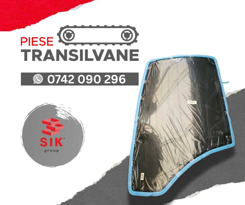 Geam ușă buldoexcavator MST 642 - geamuri, sticle pentru utilaje grele