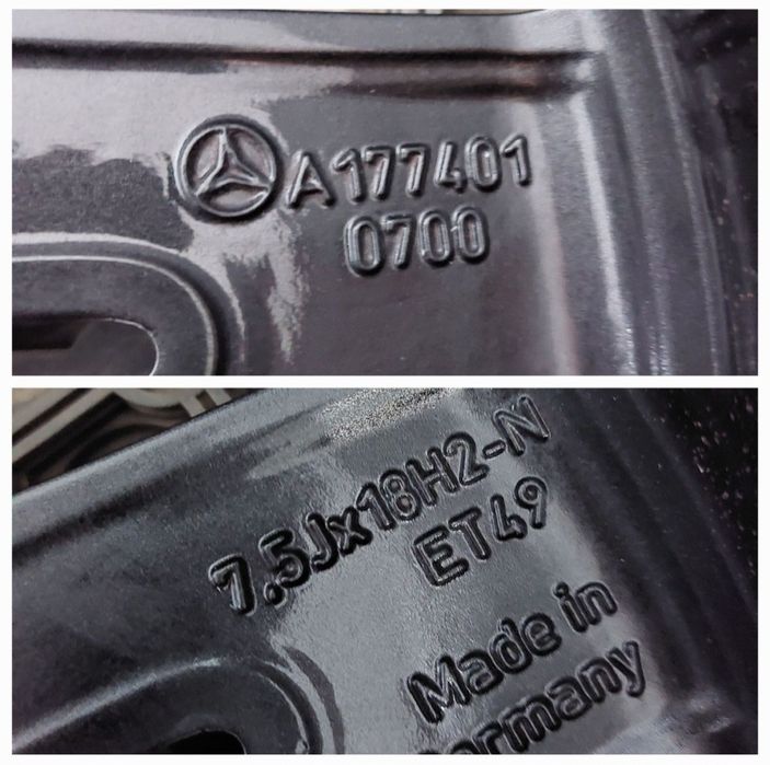 o janta / set jante 18 mercedes a w177 b w247 cla c118 7,5j fond negru