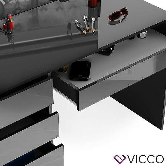 Vicco sherry тоалетка антрацит високо гланцово огледало, led скрин от