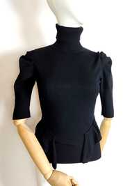 Karen Millen -Bluză neagră cu mânecă scurtă