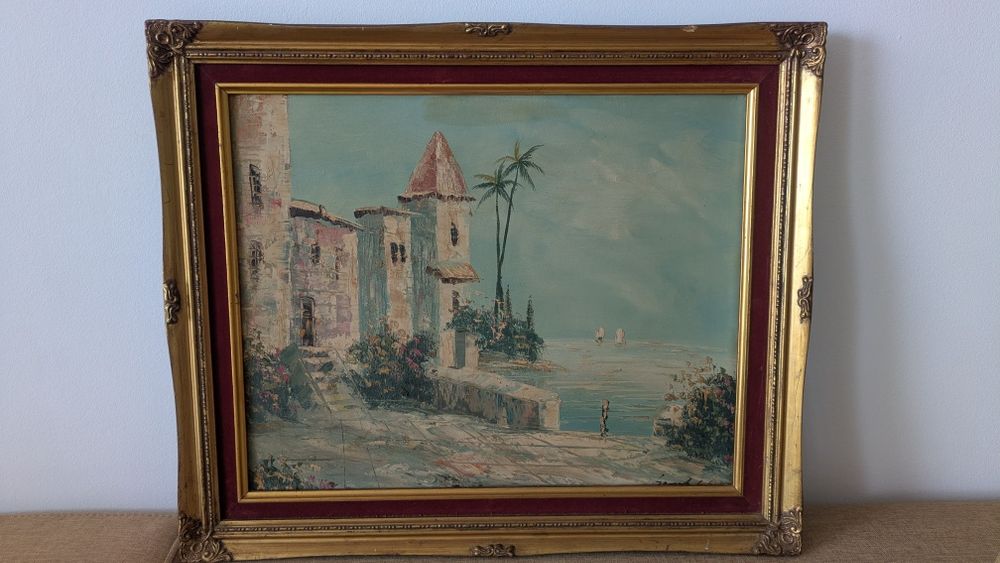 Tablou vechi in ulei pe pânză