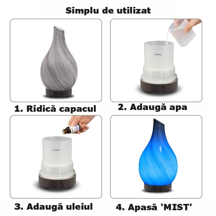 Difuzor Aromaterapie Ultrasunete din Sticla