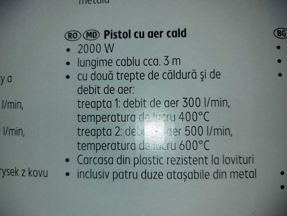 Pistol cu aer cald, putere 2000W, model MyProject