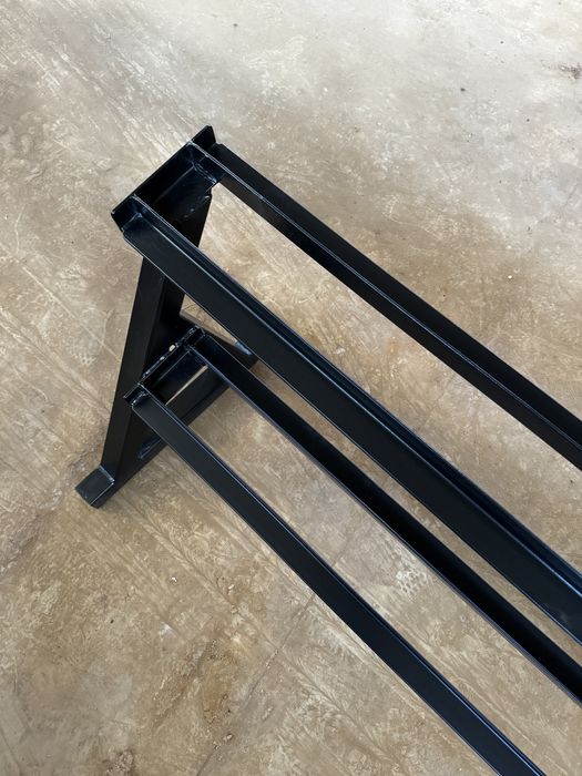 Suport gantere vopsit in camp electrostatic negru mat / impecabil