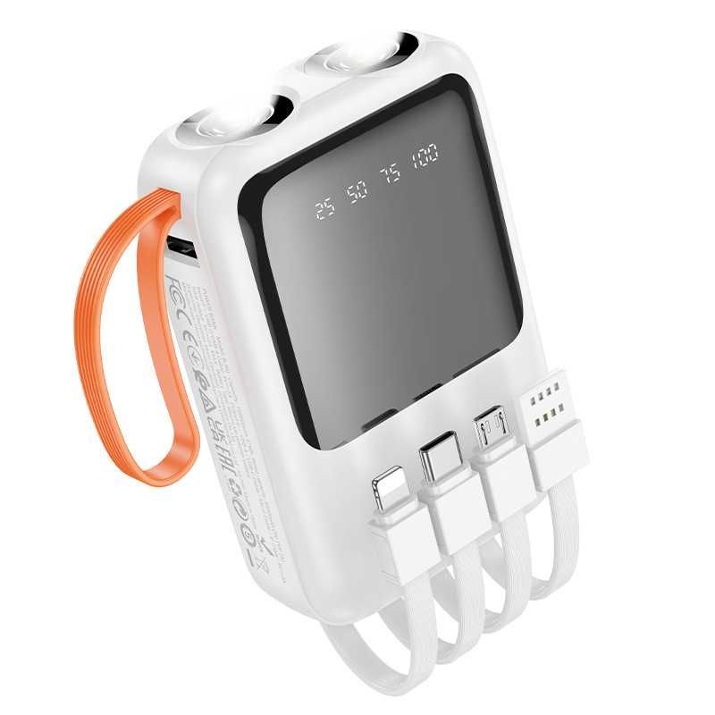 Borofone BJ60 & BJ60A Power Bank 10000mAh 20000mAh 4 кабеля Led Фонарь