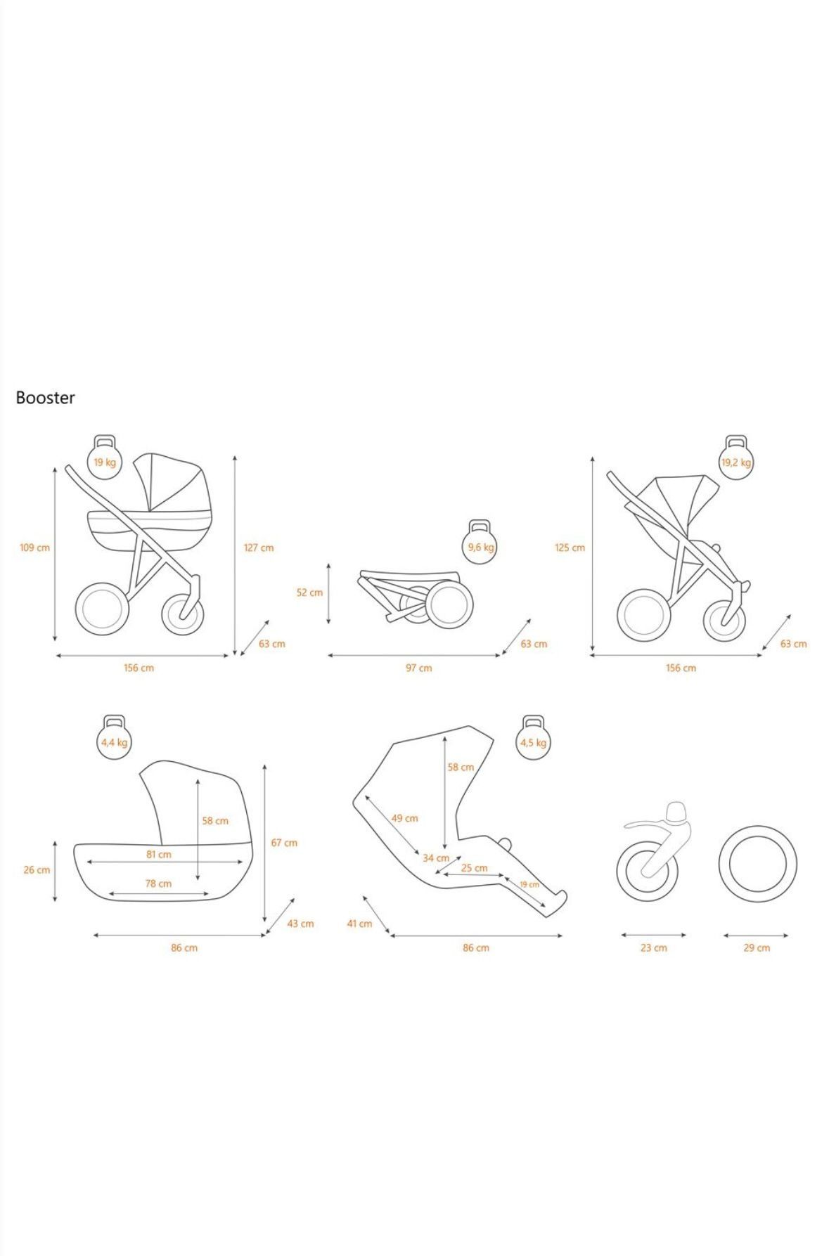 Carucior gemeni Kunert Booster 3 in 1