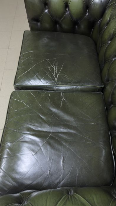 диван честърфийлд естествена кожа