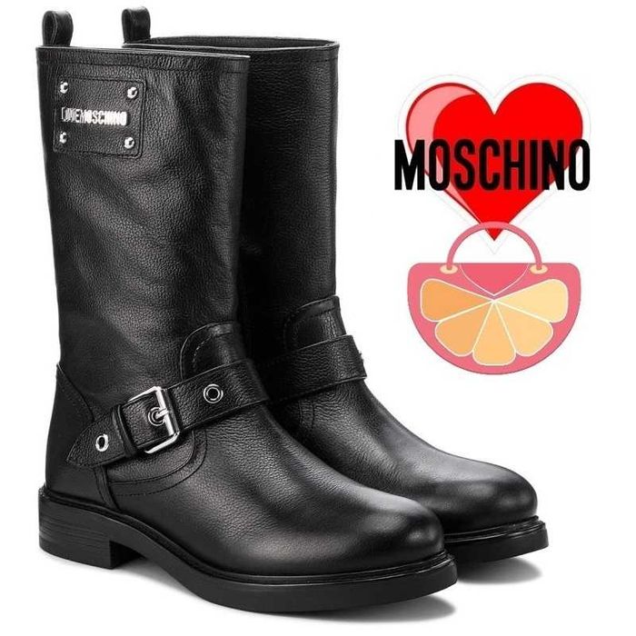 LOVE MOSCHINO № 40 – Дамски ботуши от естествена кожа нови с кутия