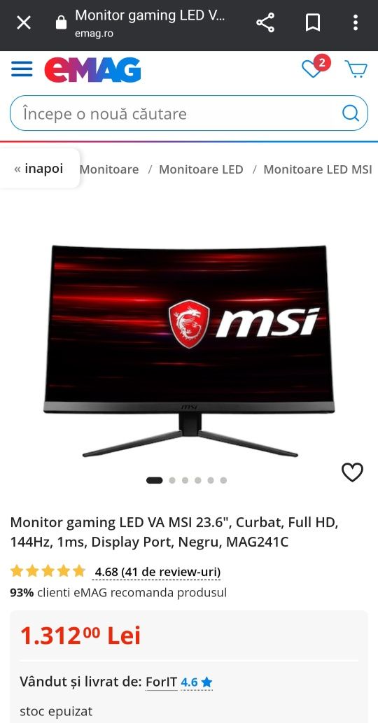 Monitor Gaming Msi Optix G241c