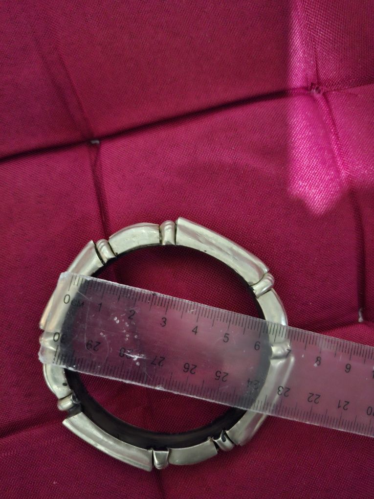 Brățară tribala Africa argint 800 cu abanos interior 6.5cm latimea 1.5