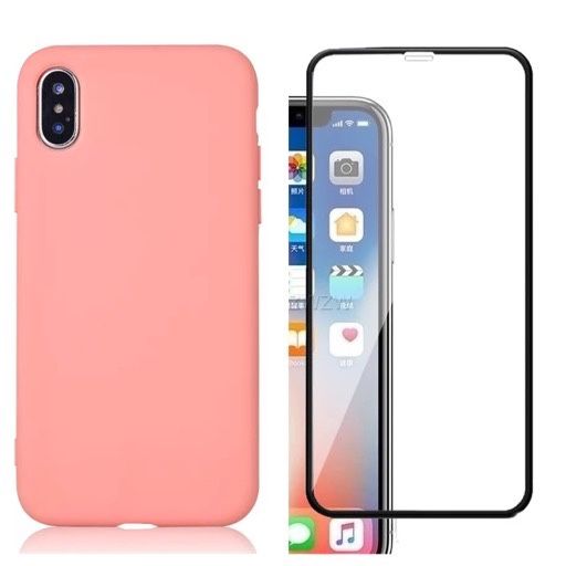 Iphone X XS XR XS MAX Husa Silicon Alcantara Interior + Folie Sticla