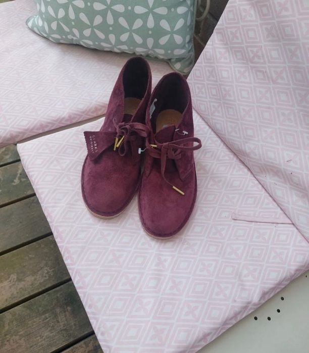 Дамски боти обувки Clarks бордо кларкове