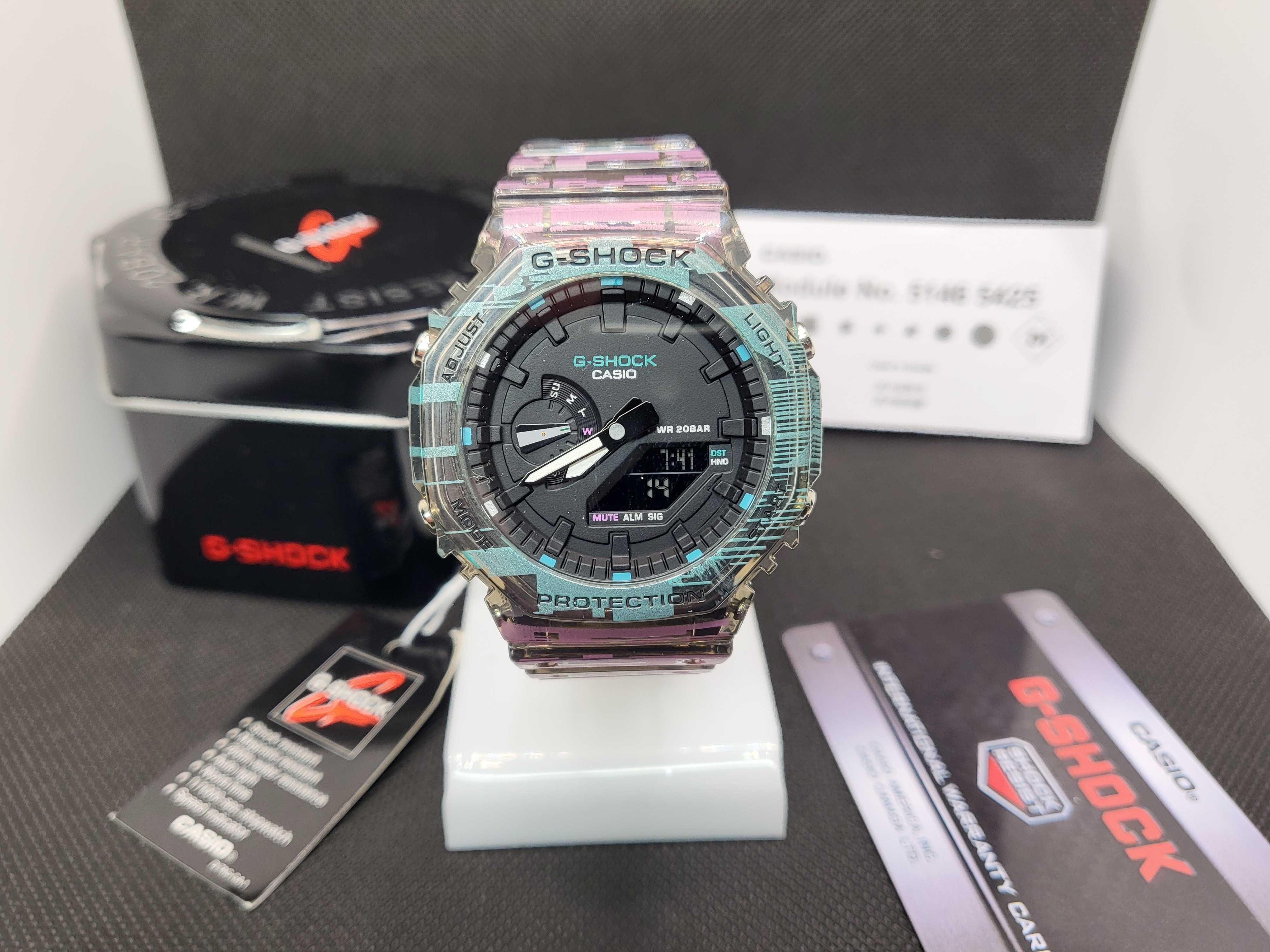 Ceas Casio g shock Skater GA 2100 Purple TransparentNou,Garantie 2 ani
