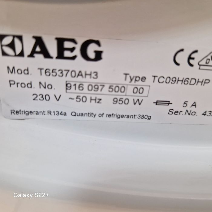 Кондензна сушилня с термопомпа 7кг А++ AEG