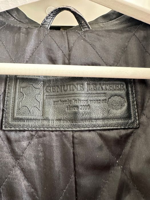 Haină lungă de piele naturală