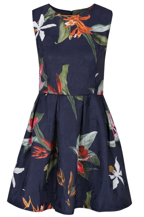 Rochie in A bleumarin inflorata, marime XS