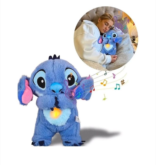 Ursulet De Plus Stitch Care Respira si Canta Si Sforaie- Jucarie din D