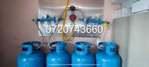 Kit complet cu 4 butelii GPL 80 litri pt racordare la centrala termica
